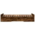 Cadre de lit et tiroirs chêne fumé 90x190 cm bois d'ingénierie