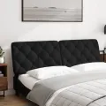 Coussin de tête de lit noir 160 cm velours
