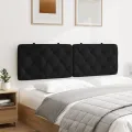 Coussin de tête de lit noir 160 cm velours