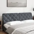 Coussin de tête de lit gris foncé 180 cm velours