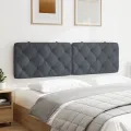 Coussin de tête de lit gris foncé 180 cm velours