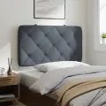 Coussin de tête de lit gris foncé 90 cm velours
