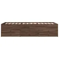 Lit de jour et tiroirs chêne marron 90x200cm bois d'ingénierie