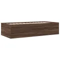 Lit de jour et tiroirs chêne marron 90x200cm bois d'ingénierie