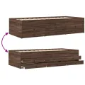 Lit de jour et tiroirs chêne marron 90x200cm bois d'ingénierie