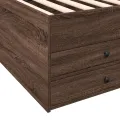 Lit de jour et tiroirs chêne marron 90x200cm bois d'ingénierie