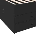 Lit de jour avec tiroirs noir 90x200 cm bois d'ingénierie