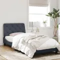 Cadre de lit avec tête de lit Gris foncé 90x190 cm Velours