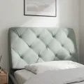 Coussin de tête de lit gris clair 80 cm velours