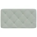 Coussin de tête de lit gris clair 80 cm velours