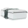 Cadre de lit avec lumières LED blanc 75x190cm bois d'ingénierie