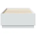 Cadre de lit avec lumières LED blanc 75x190cm bois d'ingénierie