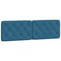Coussin de tête de lit bleu 160 cm velours