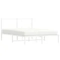 Cadre de lit métal avec tête de lit blanc 140x190 cm