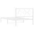 Cadre de lit métal avec tête de lit/pied de lit blanc 107x203cm