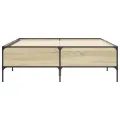 Cadre de lit chêne sonoma 120x190 cm bois d'ingénierie et métal