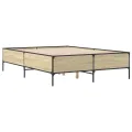 Cadre de lit chêne sonoma 120x190 cm bois d'ingénierie et métal