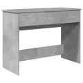 Coiffeuse avec miroir gris béton 100x45x76 cm