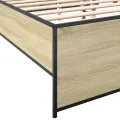 Cadre de lit chêne sonoma 120x200 cm bois d'ingénierie et métal