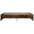 Cadre de lit chêne fumé 120x190 cm bois d'ingénierie et métal
