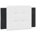 Lit avec matelas noir et blanc 90x200 cm similicuir