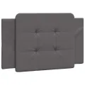 Lit avec matelas gris 90x190 cm similicuir