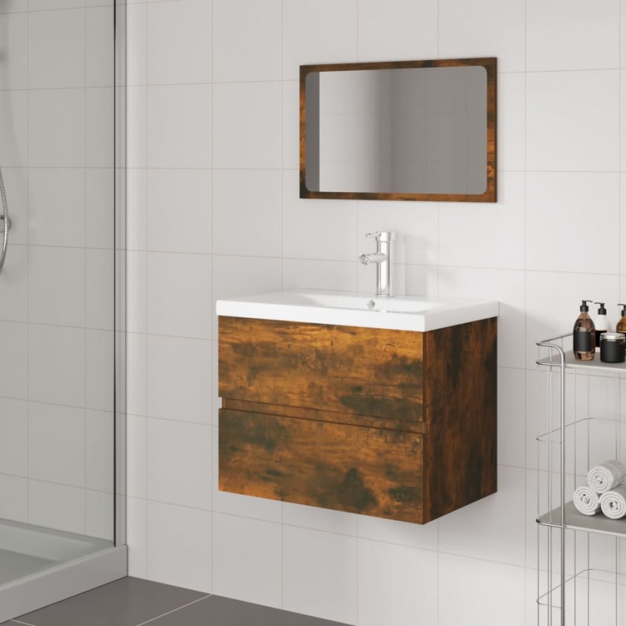 Meubles de salle de bain Chêne fumé Bois d'ingénierie