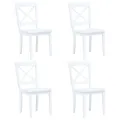 Ensemble de salle à manger 5 pcs Bois d'hévéa Blanc