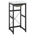 Cadre de lavabo de salle de bain vasque à encastrer Noir Fer
