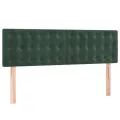 cadre de lit et matelas Vert foncé 140x190cm Velours