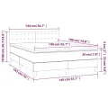 cadre de lit et matelas Vert foncé 140x190cm Velours