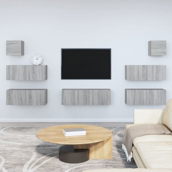 Ensemble de meubles TV 7 pcs Sonoma gris Bois d'ingénierie