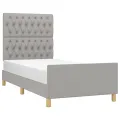 Cadre de lit avec tête de lit Gris clair 90x190 cm Tissu