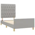 Cadre de lit avec tête de lit Gris clair 90x190 cm Tissu