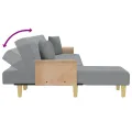 Canapé-lit en forme de L gris clair 279x140x70 cm tissu