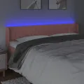 Tête de lit à LED Rose 203x16x78/88 cm Velours
