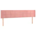 Tête de lit avec oreilles Rose 163x16x78/88 cm Velours