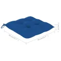 Chaises de jardin avec coussins bleu 3 pcs Bois de teck massif
