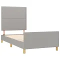 Cadre de lit avec tête de lit Gris clair 90x190 cm Tissu