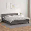 cadre de lit avec matelas Gris 180x200 cm Similicuir