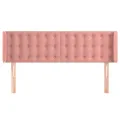 Tête de lit avec oreilles Rose 147x16x78/88 cm Velours