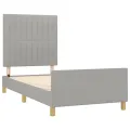 Cadre de lit avec tête de lit Gris clair 90x190 cm Tissu