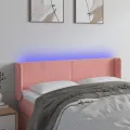 Tête de lit à LED Rose 147x16x78/88 cm Velours