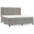 cadre de lit et matelas Gris clair 160x200cm Velours