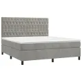 cadre de lit matelas et LED Gris clair 160x200 cm