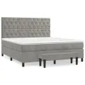 cadre de lit et matelas Gris clair 160x200cm Velours