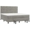 cadre de lit et matelas Gris clair 160x200cm Velours