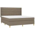 cadre de lit avec matelas Taupe 180x200 cm Tissu