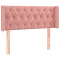 Tête de lit avec oreilles Rose 93x16x78/88 cm Velours
