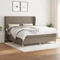cadre de lit avec matelas Taupe 160x200 cm Tissu